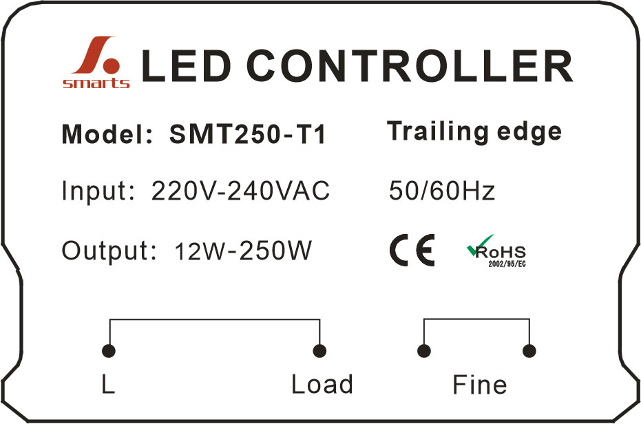 Panel de luz LED atenuador 250w atenuador led TRIAC con borde de salida