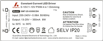 0-10v Dimmabl350mA 8w LED Drivere