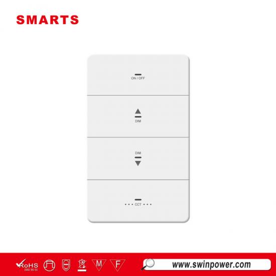 Interruptor de pared con regulador de intensidad inteligente DMX de 4 teclas, 100-277 V CA, para luces LED - Swin Power