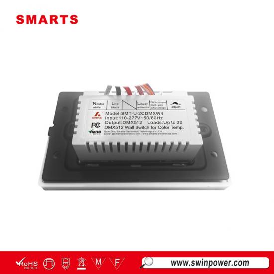 Interruptor de pared con regulador de intensidad inteligente DMX de 4 teclas, 100-277 V CA, para luces LED