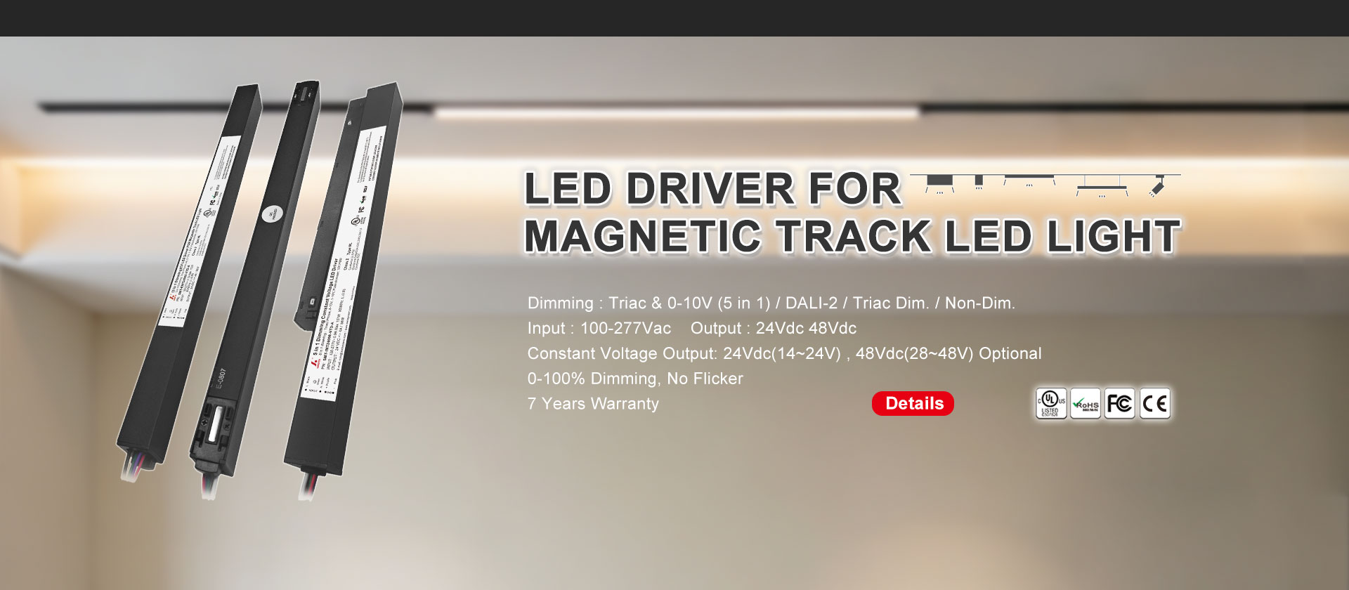 Magnetic Track Constant Voltage LED driver