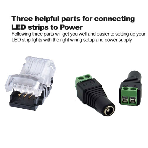 tres partes útiles para conectar tiras de led a la alimentación