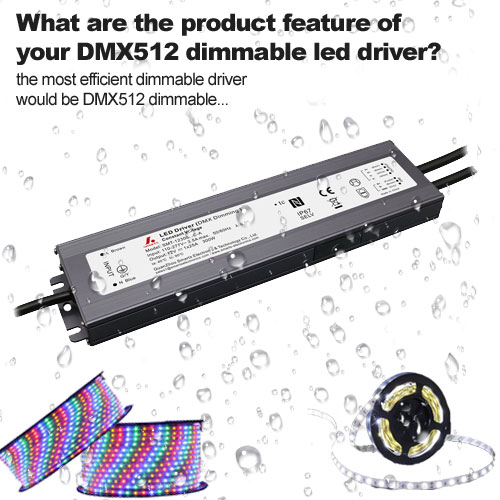 ¿Cuáles son las características del producto de su controlador LED regulable DMX512?