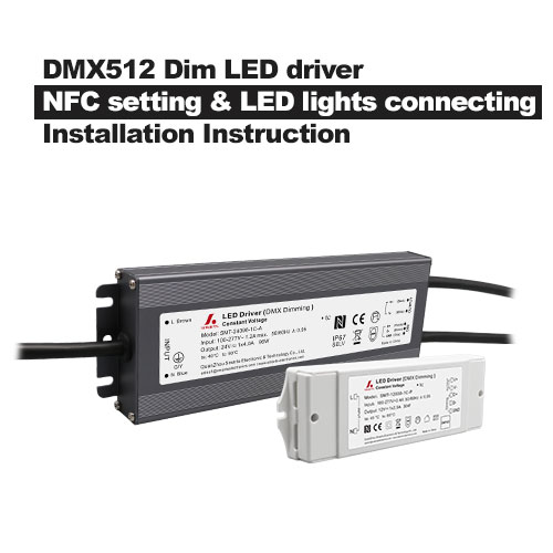 Controlador LED tenue DMX512 Configuración de la aplicación NFC Conexión de luces LED Instrucciones de instalación