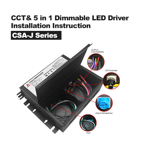 CCT y controlador LED regulable 5 en 1 y caja de conexiones Instrucciones de instalación de la serie CSA-J